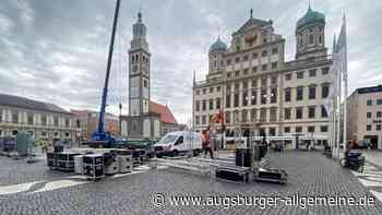 Rathausplatz: Aufbauarbeiten für Lange Kunstnacht laufen