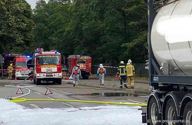 FW Frankenthal: Gemeinsame Medieninformation der Feuerwehr Frankenthal und der Polizei Frankenthal - Gefahrstoff aus LKW ausgetreten
