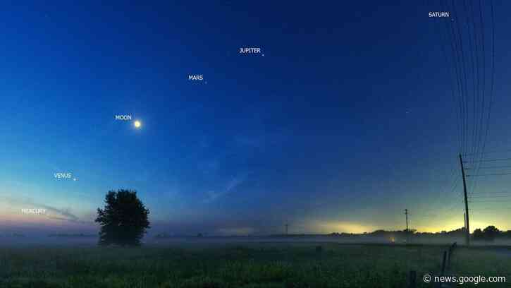See the rare alignment of 5 planets and the moon in this stunning night sky photo - Space.com