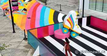 Calgary artists create colourful new outdoor roller rink
