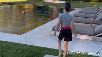 Scott Disick shows off his lavish pool at $6M LA mansion during swimming day with daughter Penelope, 9, &... - The Sun