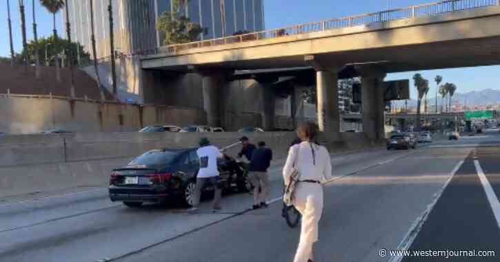 Watch: Pro-Abortion Activists Attack Car While Blocking Freeway