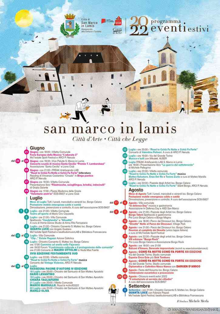 𝗦𝗔𝗡 𝗠𝗔𝗥𝗖𝗢 𝗜𝗡 𝗟𝗔𝗠𝗜𝗦: 𝗣𝗿𝗼𝗴𝗿𝗮𝗺𝗺𝗮 𝗲𝘃𝗲𝗻𝘁𝗶 𝗲𝘀𝘁𝗶𝘃𝗶 𝟮𝟬𝟮𝟮 - San Giovanni Rotondo Free