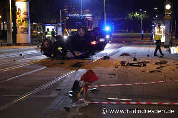 Auto überschlägt sich am Sachsenplatz in Dresden - Radio Dresden