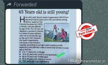 `Abhi to mai jawan houn': WHO has not reclassified 65-year-olds as youth - NewsMeter