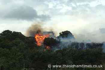 Firefighters tackle blaze at landmark Calton Hill | The Oldham Times - The Oldham Times