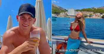 Sven Botman jets into Newcastle with artist girlfriend Chana Kesselaar direct from Greek holiday