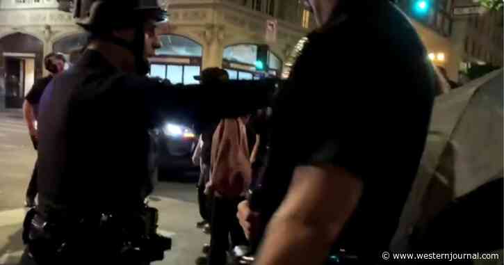 Watch: Pro-Abortion Protester Shoots Makeshift Flamethrower at Police Officers