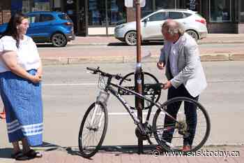 Winnipeg-based artist Ruby Bruce designs Yorkton bike locks - SaskToday.ca