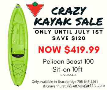 Huge Kayak Sale At Canadian Tire In Gravenhurst And Bracebridge - Muskoka 411