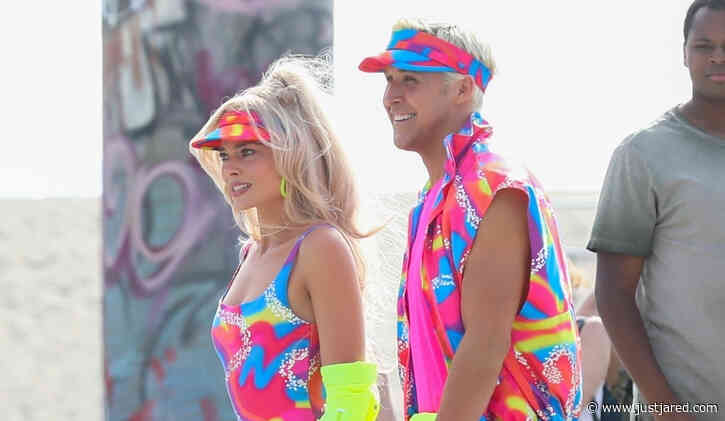 'Barbie' Set Photos: Margot Robbie & Ryan Gosling Wear Bright Neon Outfits While Roller-Blading in Venice!