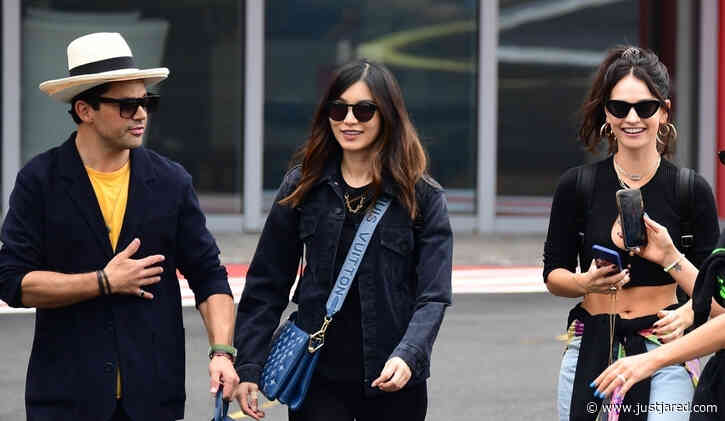 Lily James Flies Out of Glastonbury with BFFs Gemma Chan & Dominic Cooper (Photos)
