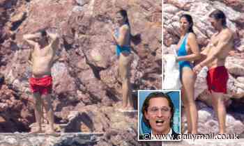EXC: Matthew McConaughey, 52, flaunts muscles during Greek beach break with wife Camila Alves - Daily Mail