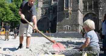 Auf dem Katschhof: Im Archimedischen Sandkasten darf wieder gebuddelt werden