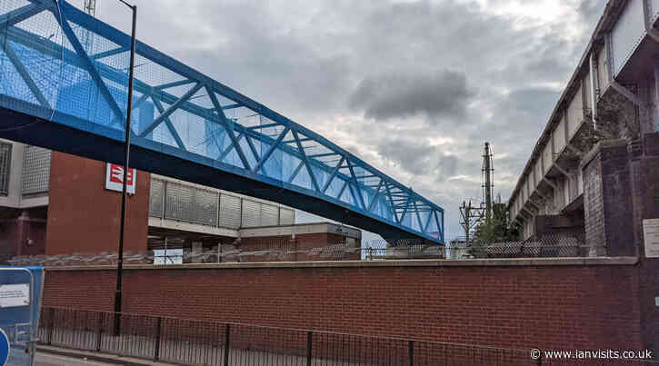 First of the new footbridges installed at West Ham station