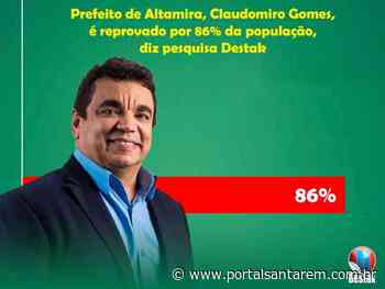 Prefeito de Altamira, Claudomiro Gomes, é reprovado por 86% da população, diz pesquisa Destak - portalsantarem.com.br
