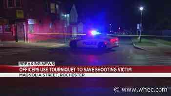 Officers apply tourniquet to save gunshot victim on Magnolia Street