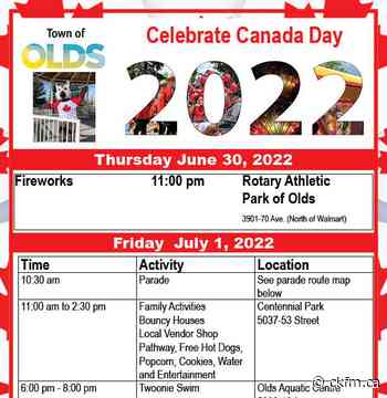 Celebrate Canada Day 2022 In The Town Of Olds - ckfm.ca