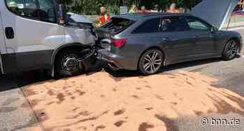 Ausgelaufenes Benzin nach Unfall auf der A5 bei Bruchsal - BNN - Badische Neueste Nachrichten