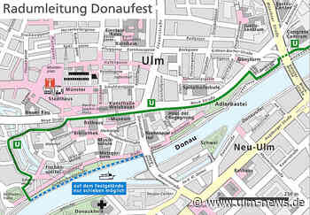 Umleitung für Radfahrer in Ulm aufgrund des Internationalen Donaufests