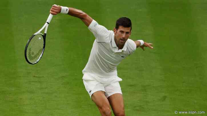Novak Djokovic overcomes 2nd-set stumble to win Wimbledon opener - ESPN