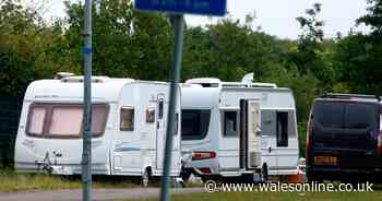 Pupils allowed to leave school early after travellers set up camp at the entrance