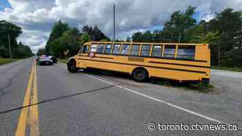 School bus operator drives vehicle into ditch in Caledon, Ont.