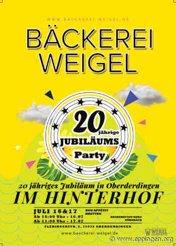 ▷ 20-jähriges Jubiläum der Bäckerei Weigel - Eppingen.org