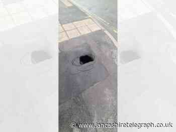 Sinkhole opens up on Bridge Street, Ramsbottom
