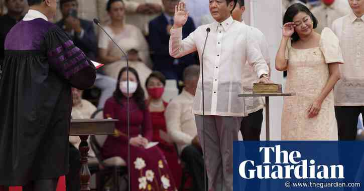 Marcos Jr pays tribute to dictator father as he is sworn in as president of the Philippines – video