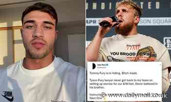 Jake Paul says he is 'moving on' from his fight against Tommy Fury who has 'shown no urgency'