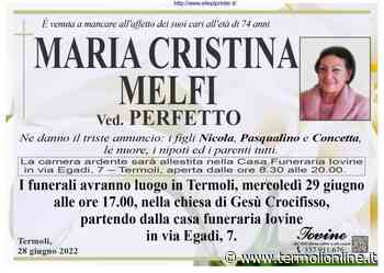 Lutto nella famiglia Perfetto, addio a Maria Cristina Melfi - Termoli Online