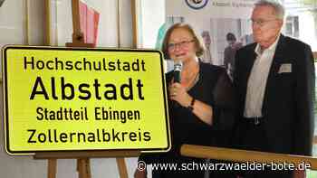 Hochschulstadt Albstadt - Das erste Ortsschild bekommt die Rektorin höchstpersönlich - Schwarzwälder Bote