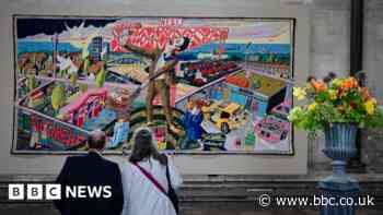 Grayson Perry tapestries displayed in Salisbury Cathedral