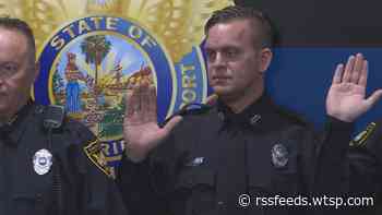Son of fallen Tarpon Springs police officer sworn in to Tampa International Airport Police Dept.