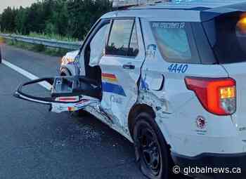 New Brunswick RCMP officer injured after vehicle hit by impaired driver