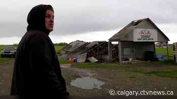 Severe thunderstorm damages buildings on property in Langdon, Alta. near Calgary | CTV News - CTV News Calgary