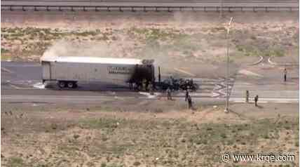 VIDEO: Semi ablaze on I-40 off-ramp