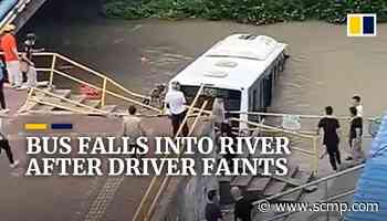 Bus falls into river after driver faints in Shanghai - South China Morning Post
