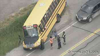 School bus operator drives vehicle into ditch in Caledon, no injuries reported - CP24 Toronto's Breaking News