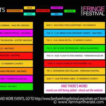 Plenty of highlights in the first week of Farnham's Fringe Festival – kicking off this Saturday | farnhamherald.com - Farnham Herald