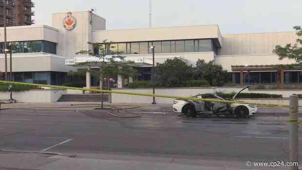 Oshawa car explosion: man accused of setting off incendiary device near police station - CP24 Toronto's Breaking News