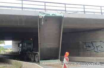 POL-NOM: Lkw bleibt an Autobahnbrücke hängen