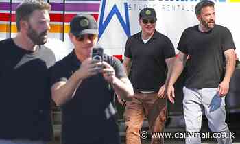 Ben Affleck and Matt Damon grin on the LA set of Amazon's untitled Nike movie - Daily Mail
