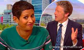 Naga Munchetty rolls her eyes at BBC co-host Charlie Stayt as they suffer blunder live on air