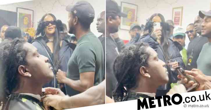 Rihanna and A$AP Rocky make surprise appearance at south London barbershop following rapper’s Wireless performance