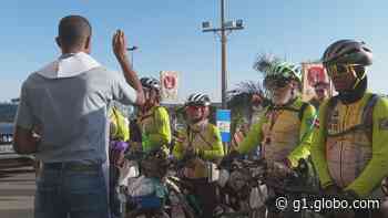 Grupo se emociona após pedalar 1,5 mil km até Trindade para cumprir promessa ao Divino Pai Eterno - Globo