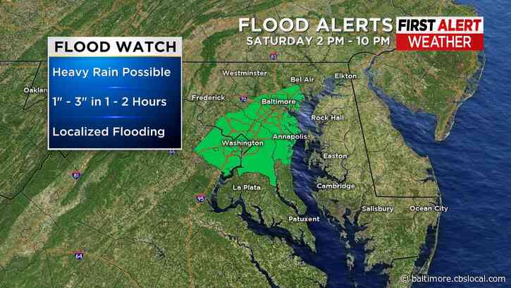 Maryland Weather: Severe Storm Threat and Flood Alert Prompts Alert Day Saturday