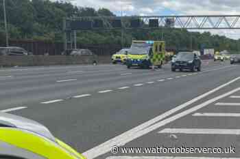 M25 lanes shut near Watford after three vehicles crash