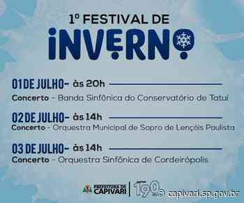 Primeira edição do “Festival de Inverno” de Capivari tem novos horários confirmados, confira: - capivari.sp.gov.br